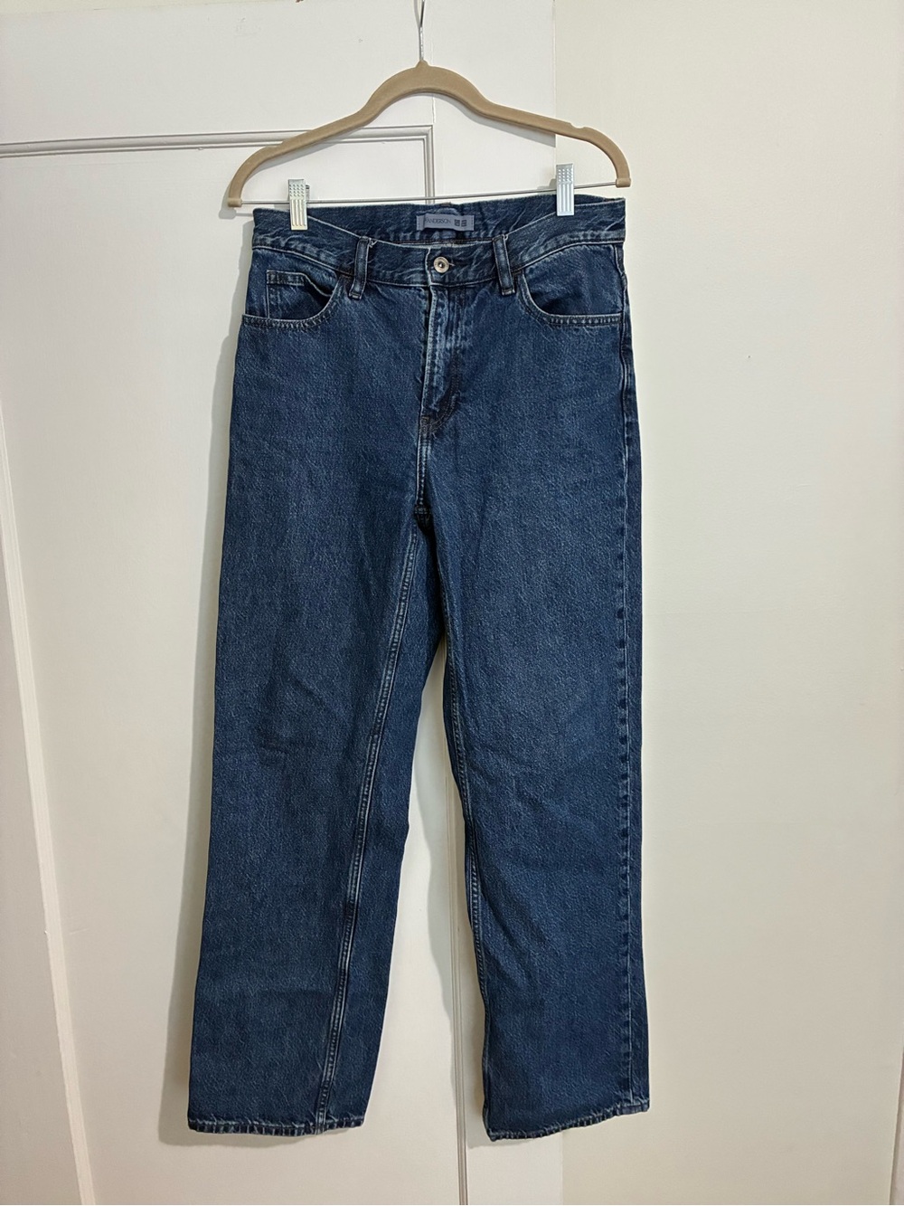 Men’s JWA x Uniqlo straight leg blue jeans Waist